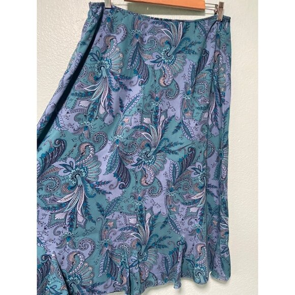 Pendleton Women's Blue and‎ Teal Patterned Floral Silk Wool Blend Dress Size 14 - Picture 9 of 10